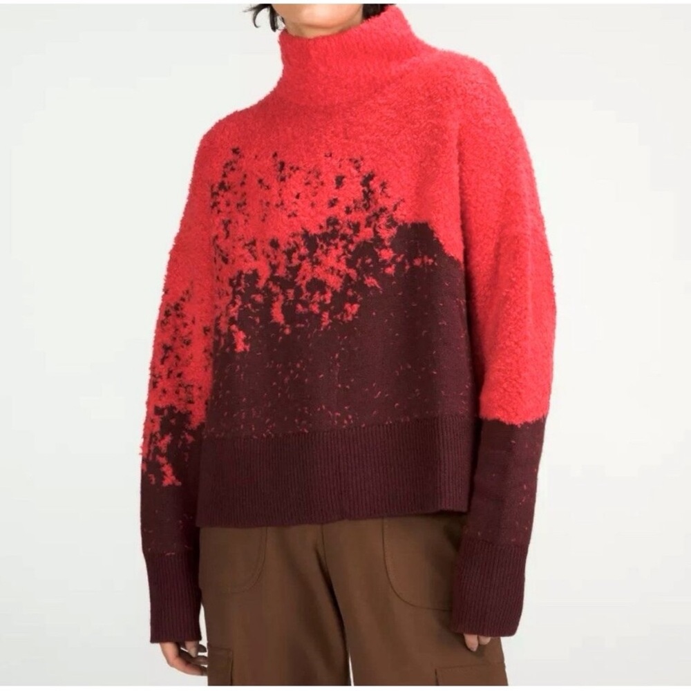 lululemon athletica Red and Brown Turtleneck Sweater